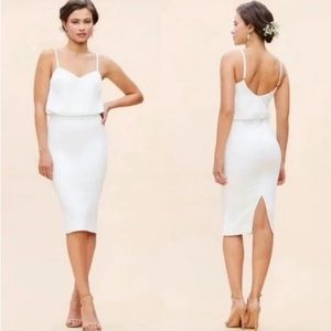 Dress the Population Alondra White Low Back Sheath Dress